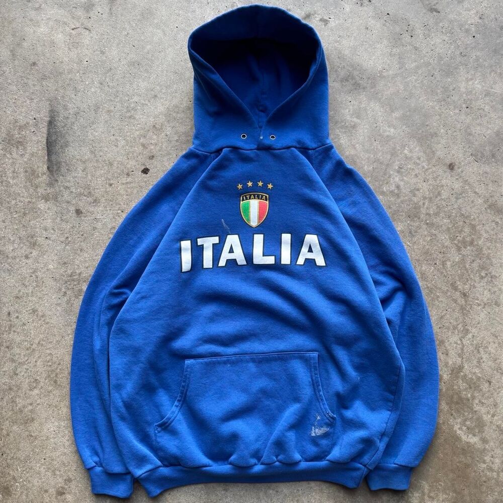 American-vintage Men's Blue Hoodie